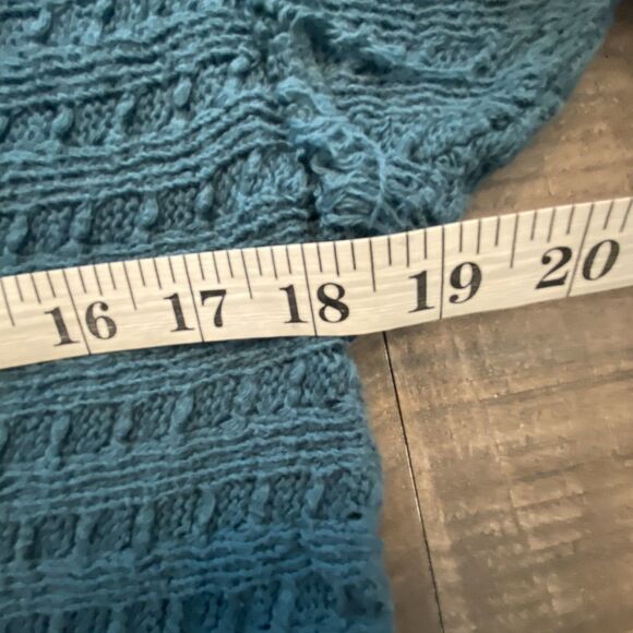 Free People We‎ The Free Teal Thien's Hacci Sweater Top Size Small - Picture 9 of 13